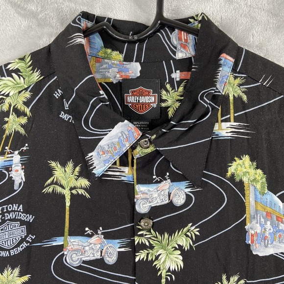 Harley Davidson Shirt men's XL Hawaiian Button Up Short Sleeve Summer Casual - Picture 4 of 13